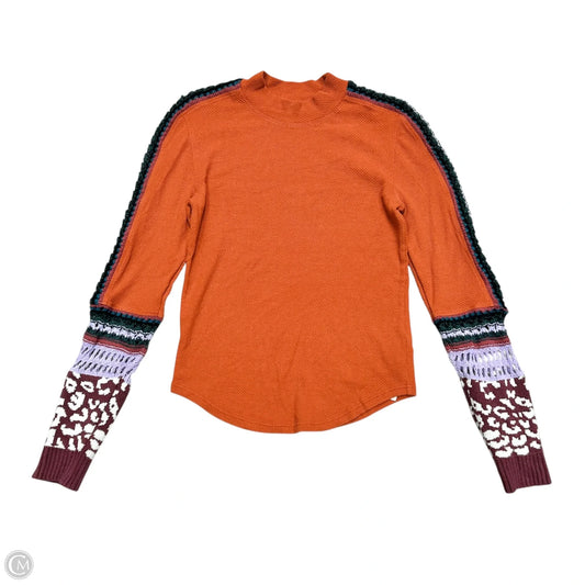 Top Long Sleeve By Free People In Orange, Size: L