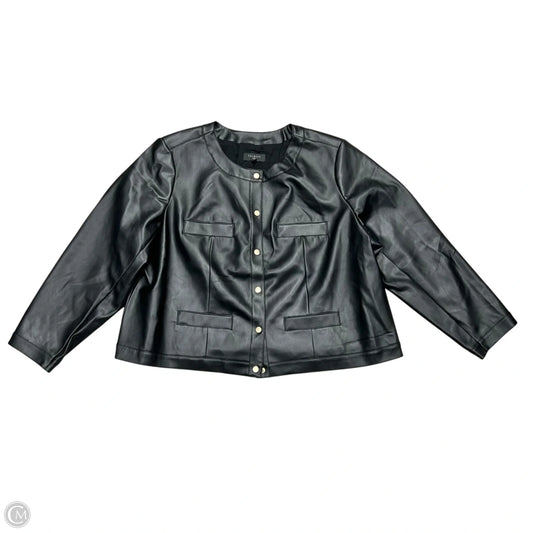 Jacket Moto By Talbots In Black, Size: 3x