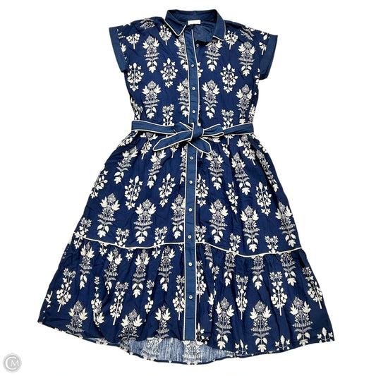Dress Casual Maxi By Entro In Blue & Cream, Size: L