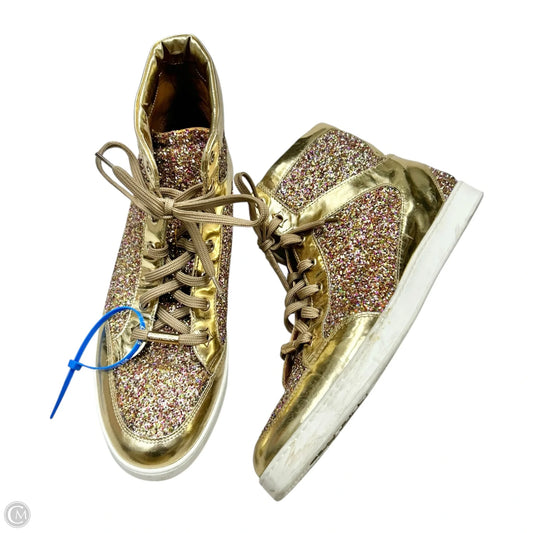 Shoes Luxury Designer By Jimmy Choo In Gold, Size: 9.5