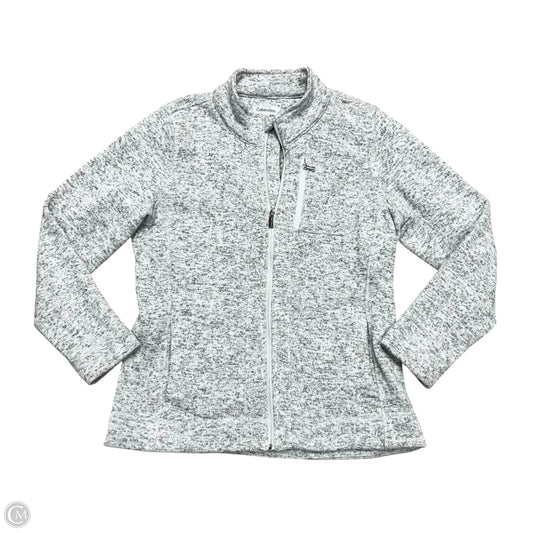 Jacket Fleece By Calvin Klein In Grey, Size: L