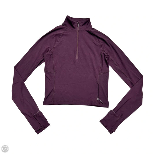 Athletic Top Long Sleeve Collar By Lululemon In Maroon, Size: Xs
