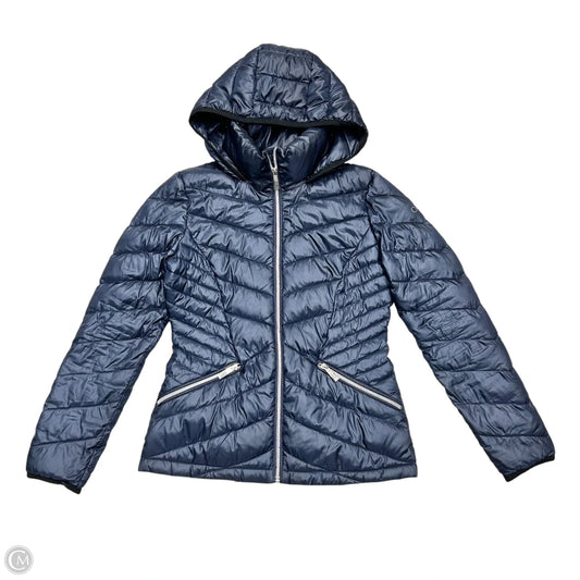 Jacket Puffer & Quilted By Calvin Klein In Navy, Size: S
