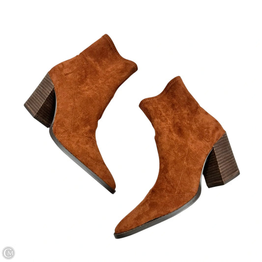 Boots Ankle Heels By Saks Fifth Avenue In Rust, Size: 9.5