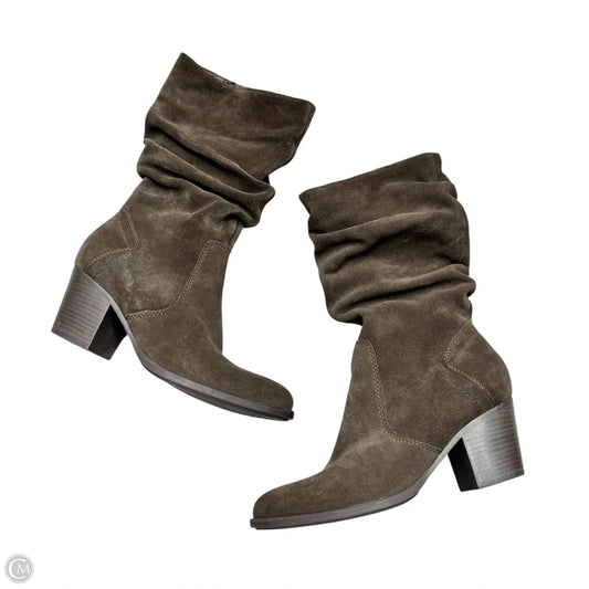 Boots Mid-calf Heels By Earth In Brown, Size: 9.5