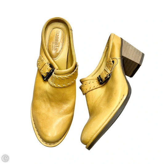 Shoes Heels Block By Bussola In Yellow, Size: 7.5