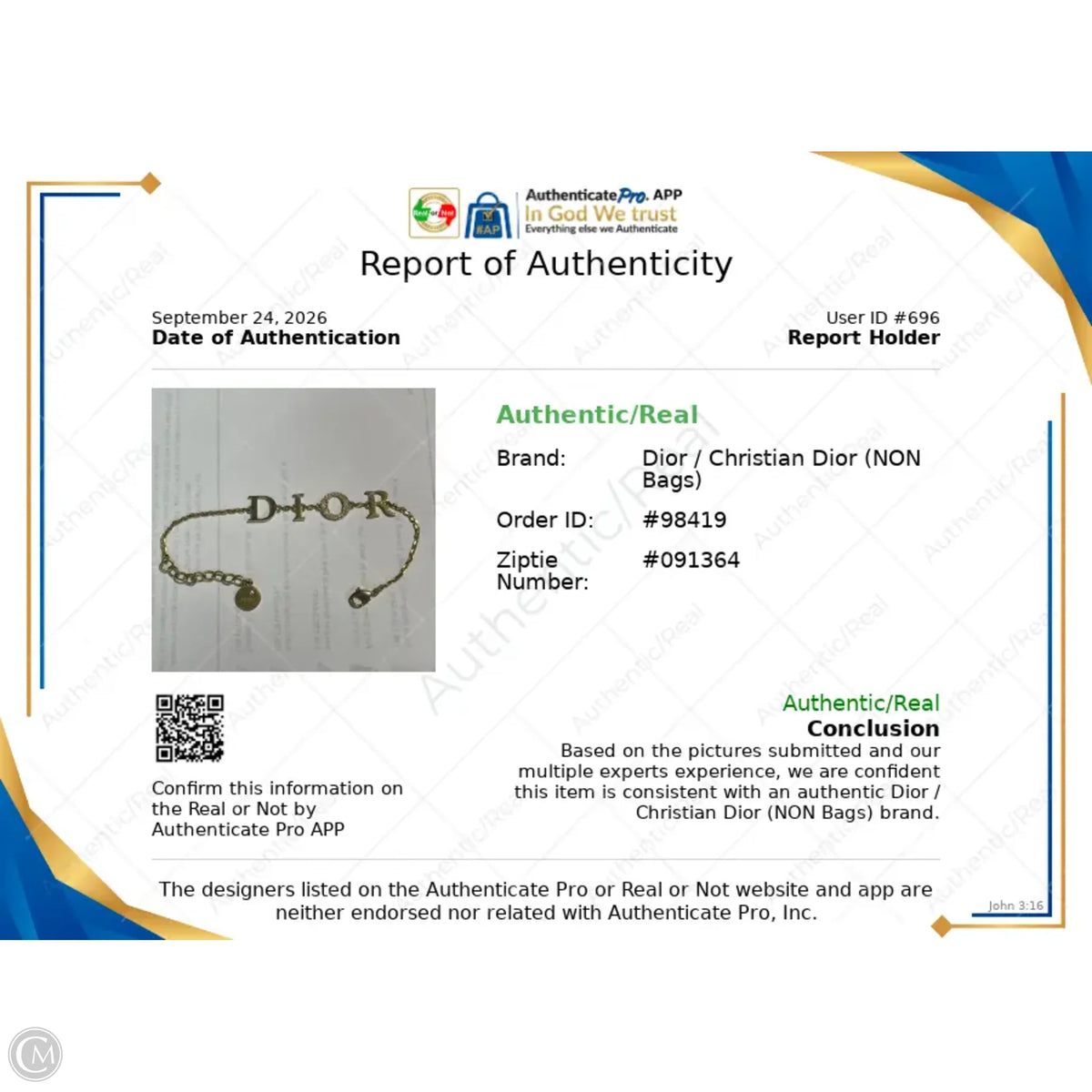 Bracelet Luxury Designer By Dior