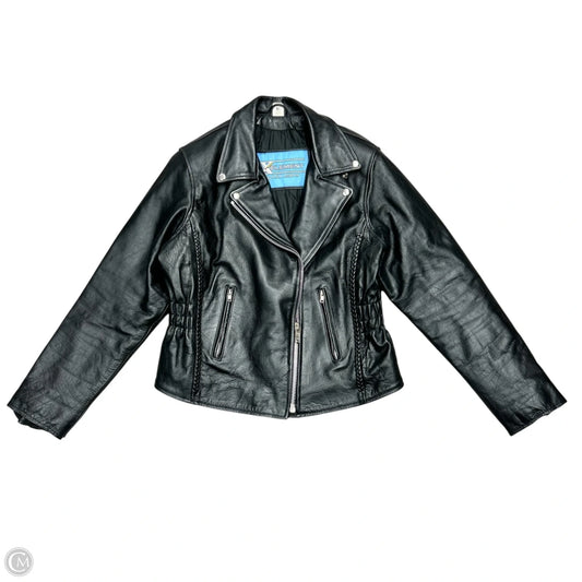 Jacket Moto Leather By Xelement In Black, Size: Xl