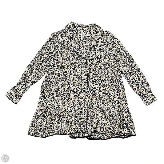 Blouse Long Sleeve By Anthropologie In Black & Brown, Size: S