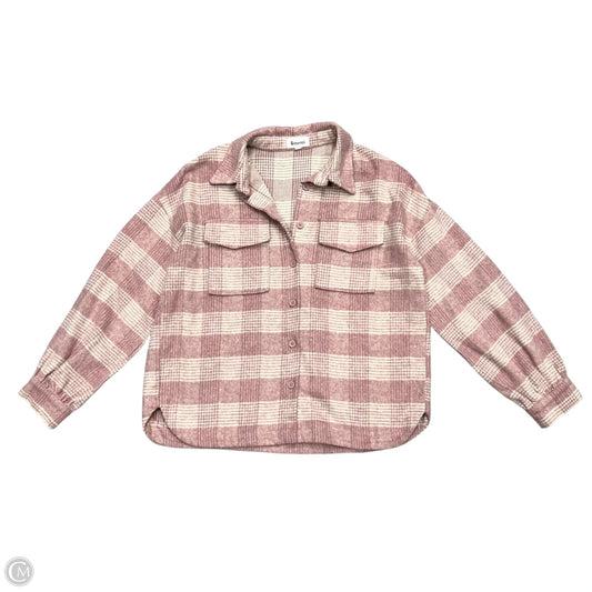 Jacket Shirt By &merci In Pink & Cream, Size: L