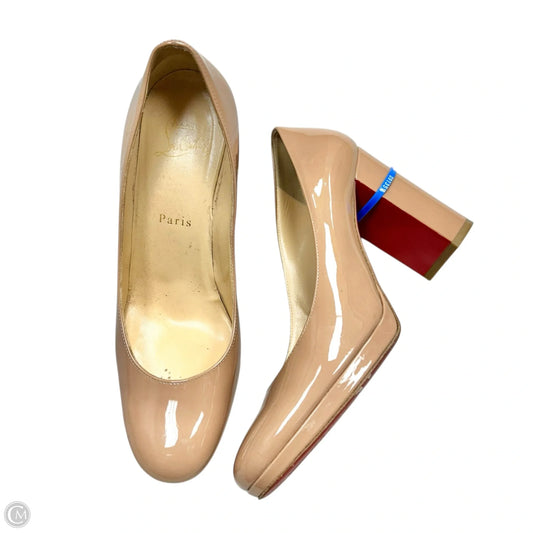 Shoes Luxury Designer By Christian Louboutin In Tan, Size: 7
