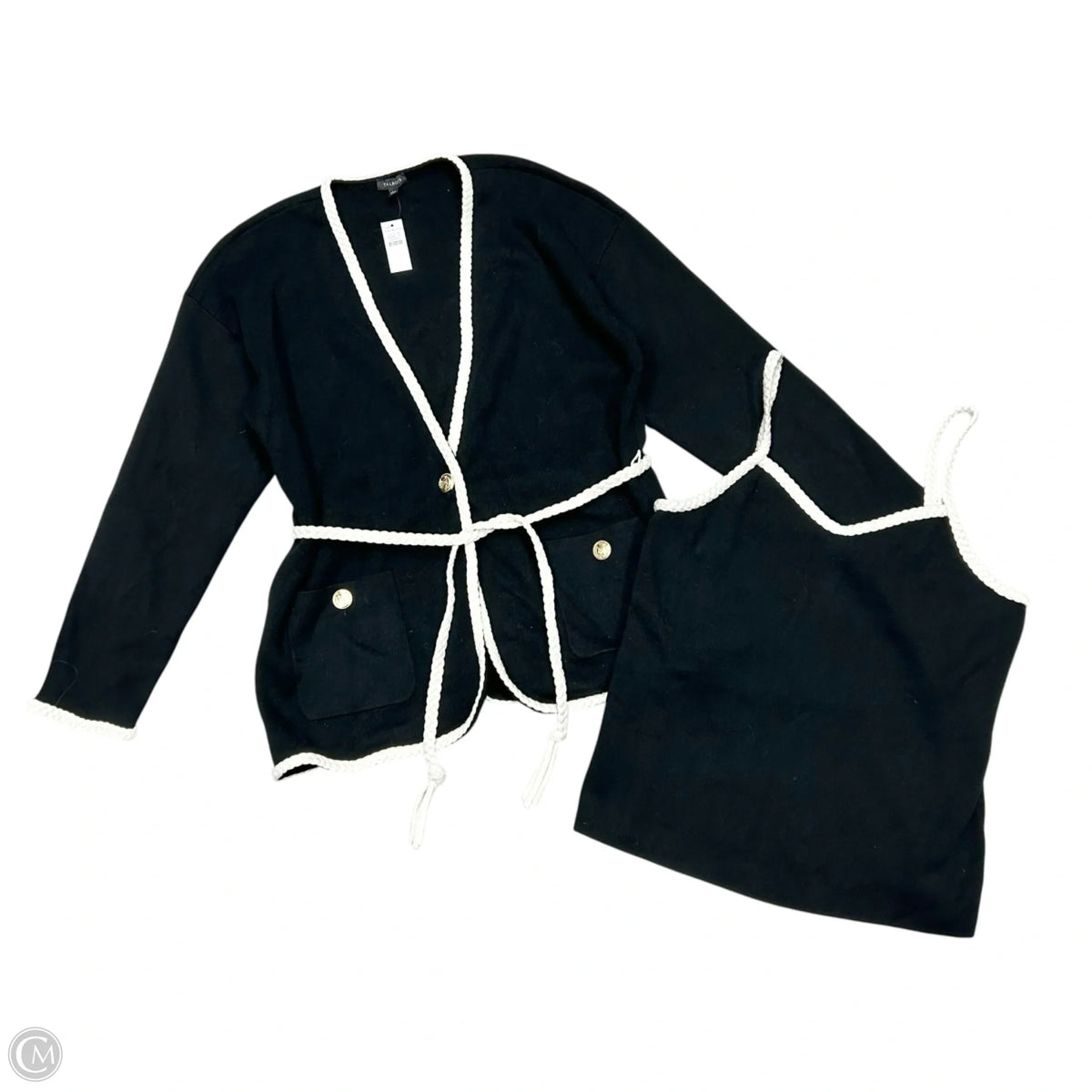 Sweater 2pc By Talbots In Black & White, Size: L