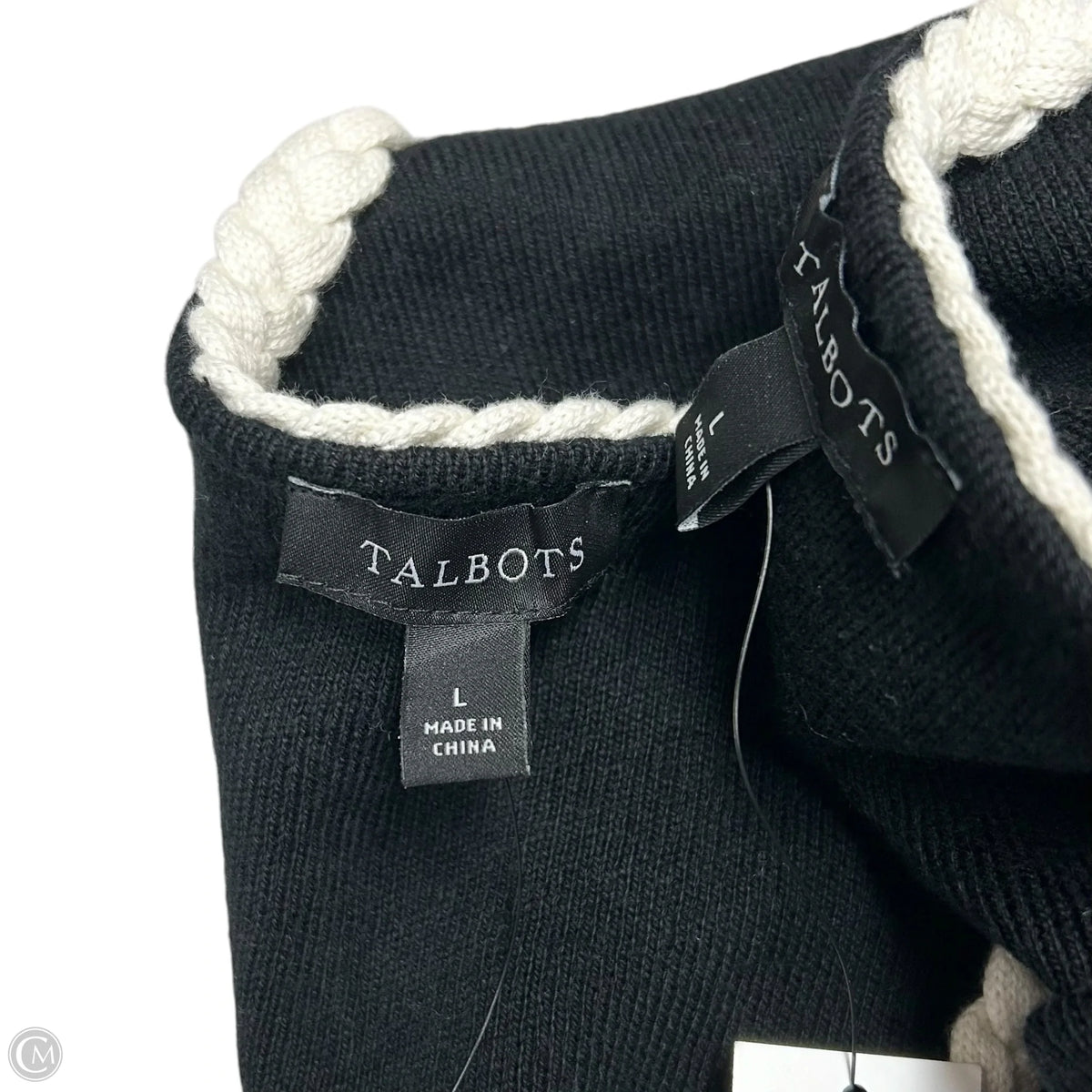 Sweater 2pc By Talbots In Black & White, Size: L
