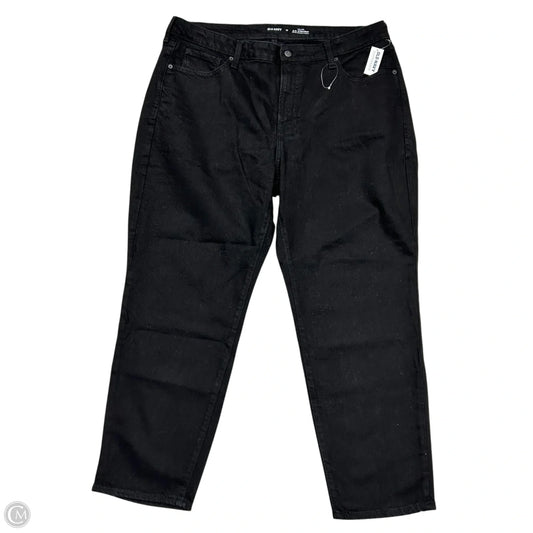 Jeans Straight By Old Navy In Black Denim, Size: 18