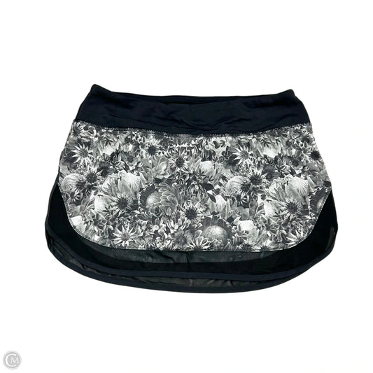 Athletic Skort By Lululemon In Black & White, Size: S