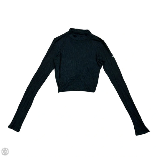 Athletic Top Long Sleeve Collar By Alo In Black, Size: S