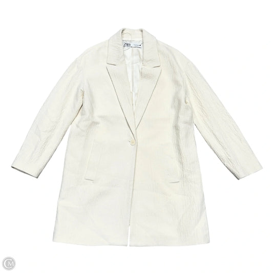 Coat Peacoat By Zara In Cream, Size: S