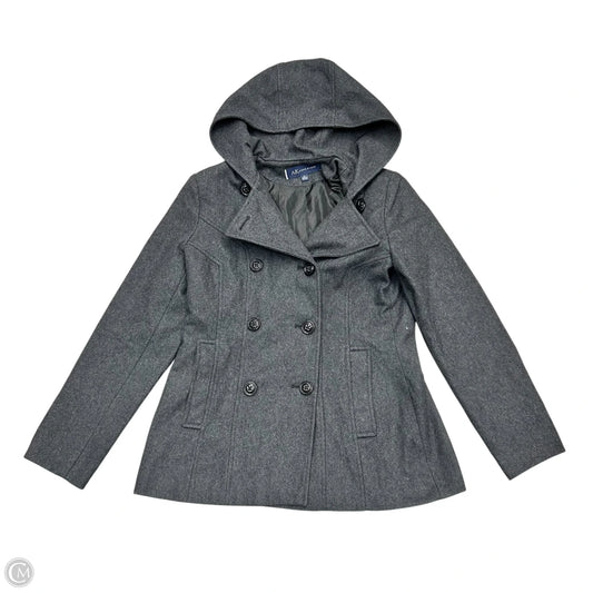 Coat Peacoat By Anne Klein In Grey, Size: M