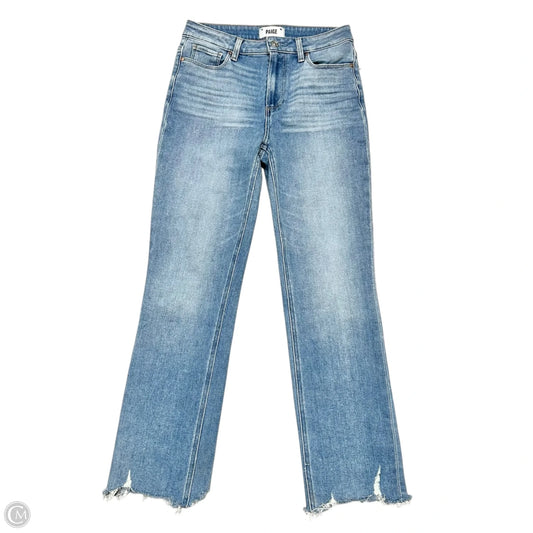 Jeans Straight By Paige In Blue Denim, Size: 4