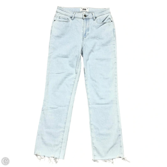 Jeans Straight By Paige In Blue Denim, Size: 4