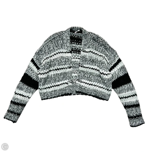 Sweater Cardigan By Free People In Black & Grey, Size: M