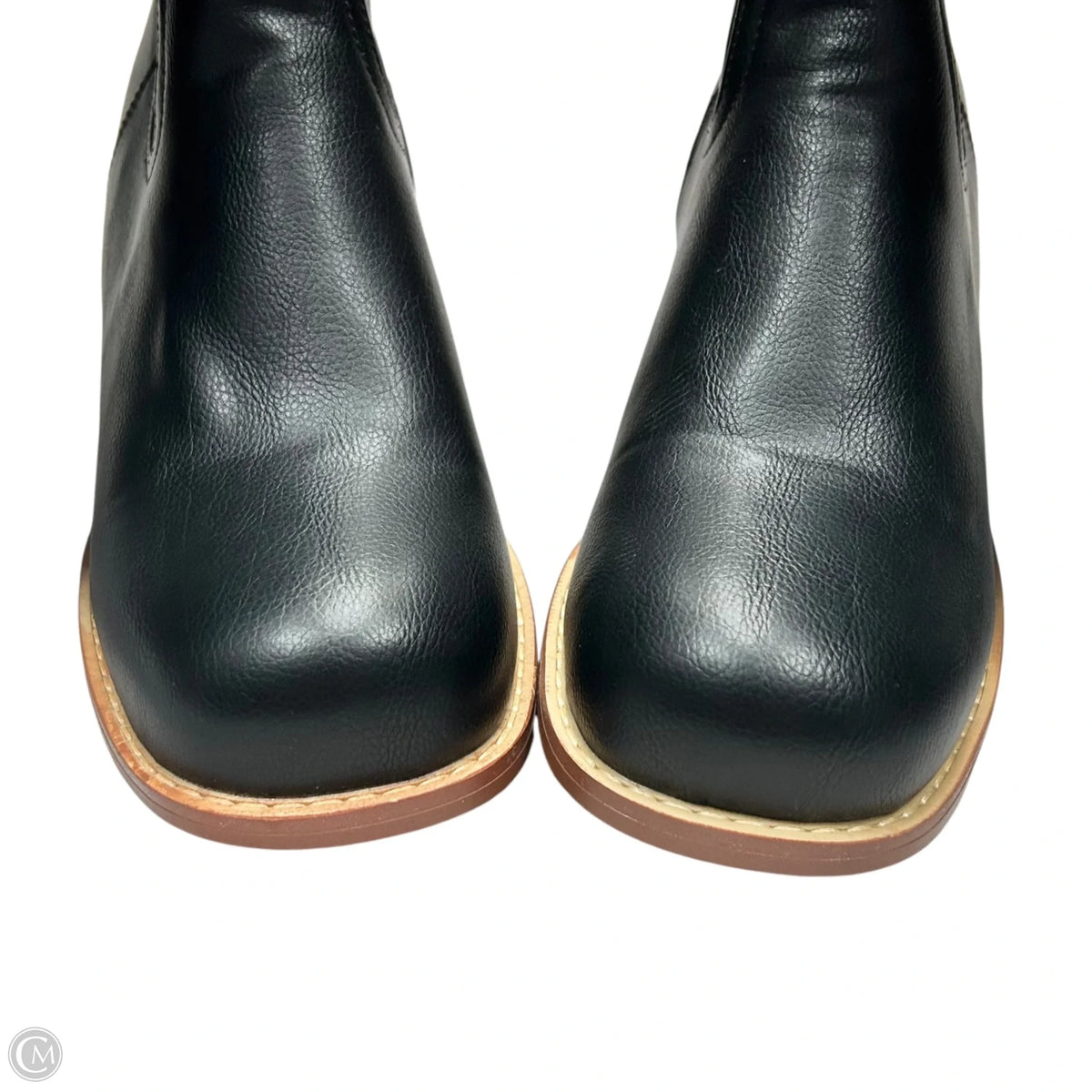 Boots Knee Heels In Black & Brown, Size: 8