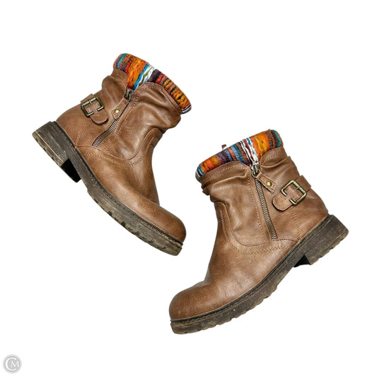 Boots Ankle Flats By Spring Step In Brown, Size: 7.5