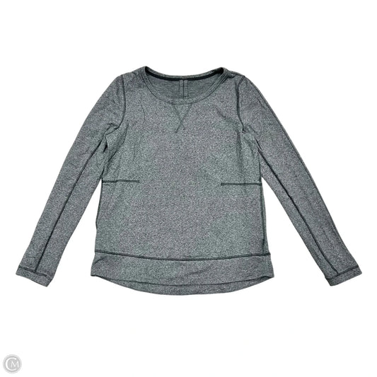 Athletic Top Long Sleeve Collar By Lululemon In Grey, Size: M