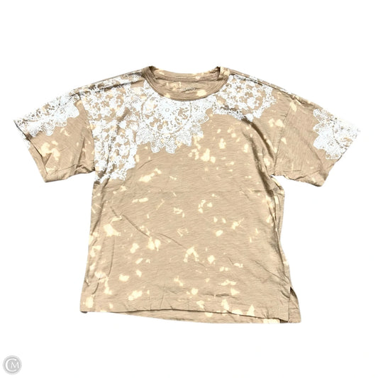 Top Short Sleeve By Pilcro In Tan, Size: Xs