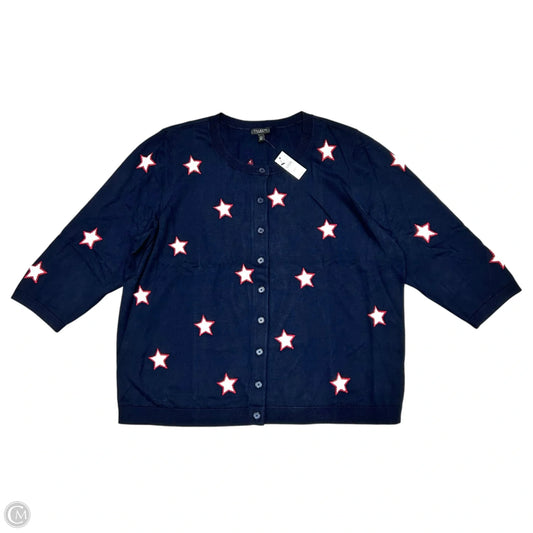 Cardigan By Talbots In Blue Red & White, Size: 2xp