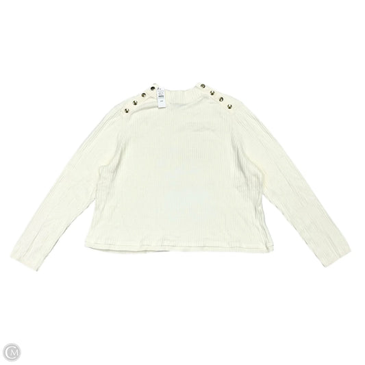 Top Long Sleeve By Talbots In Cream, Size: 2xp