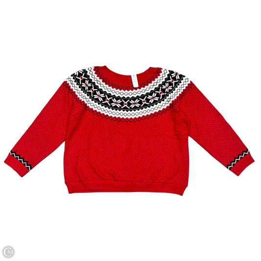 Sweater By Talbots In Red & White, Size: 2xp