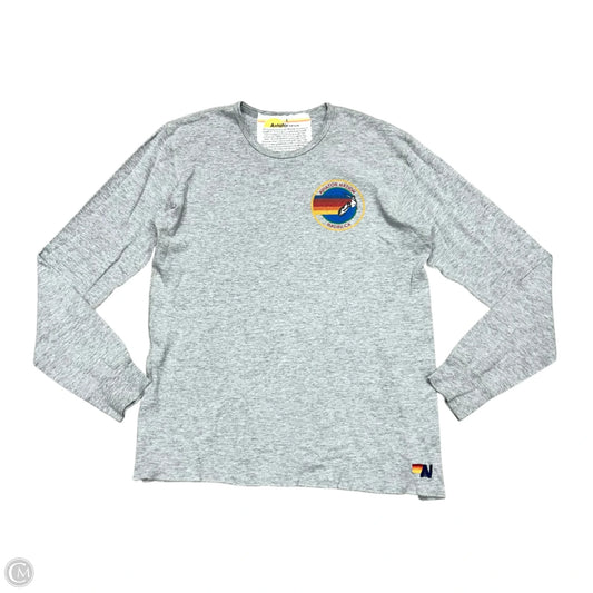 Top Long Sleeve By Aviator Nation In Grey, Size: L