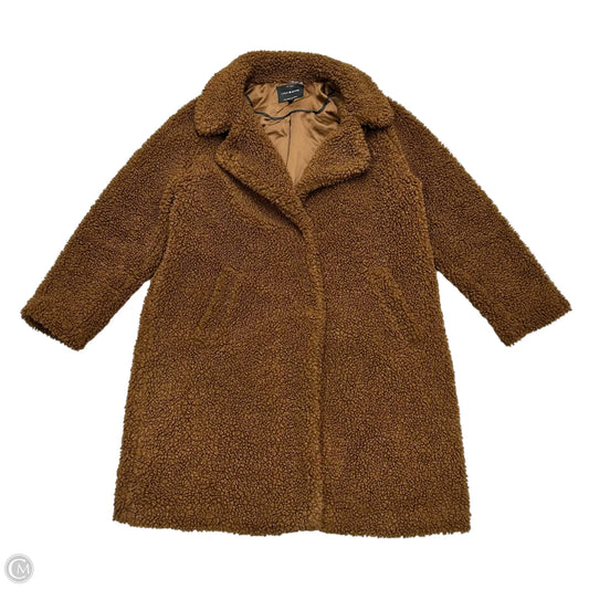 Coat Faux Fur & Sherpa By Lucky Brand In Brown, Size: Xl