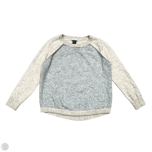 Sweater Cashmere By Kinross In Cream & Grey, Size: L