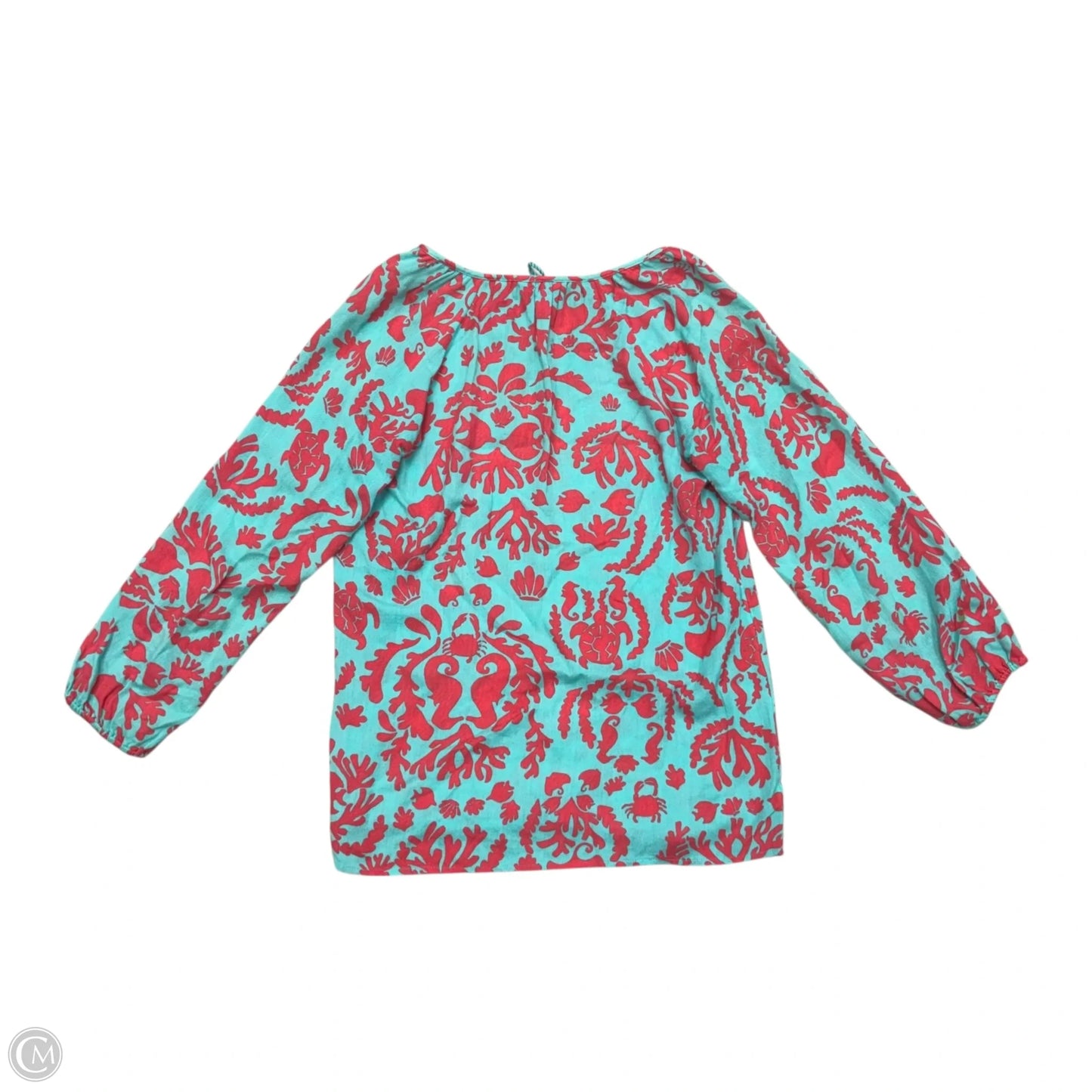 Top Long Sleeve Designer By Lilly Pulitzer In Blue & Pink, Size: S