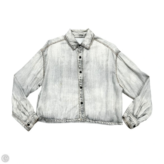 Blouse Long Sleeve By Rag And Bone In Grey, Size: S