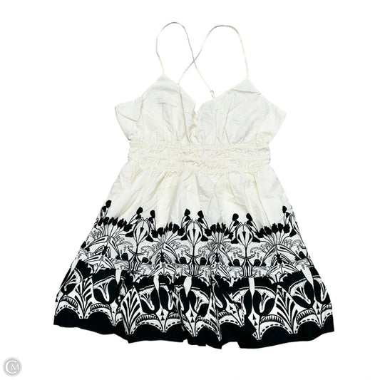 Dress Casual Short By Anthropologie In Black & Cream, Size: M