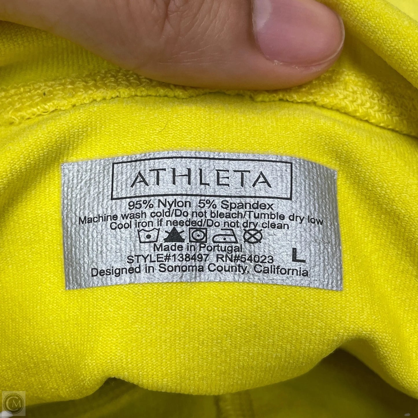 Athletic Top Long Sleeve Hoodie By Athleta In Yellow, Size: L