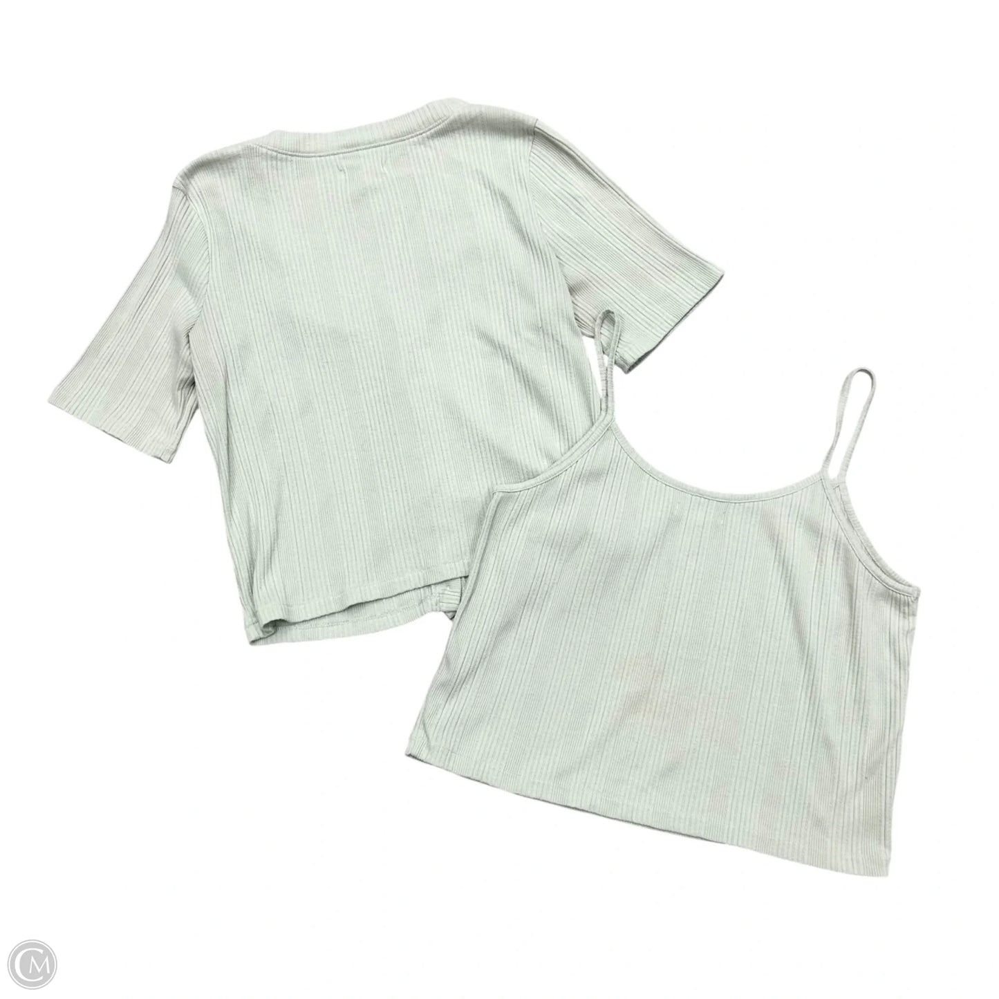 Top 2pc Short Sleeve By Madewell In Pale Mint, Size: L