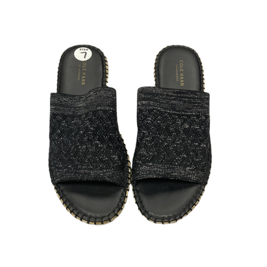 Black Silver Sandals Designer By Cole-haan, Size: 7