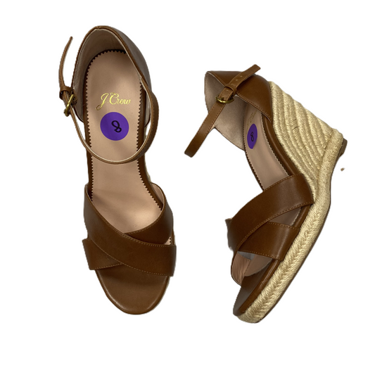 Brown Sandals Heels Wedge By J. Crew, Size: 8