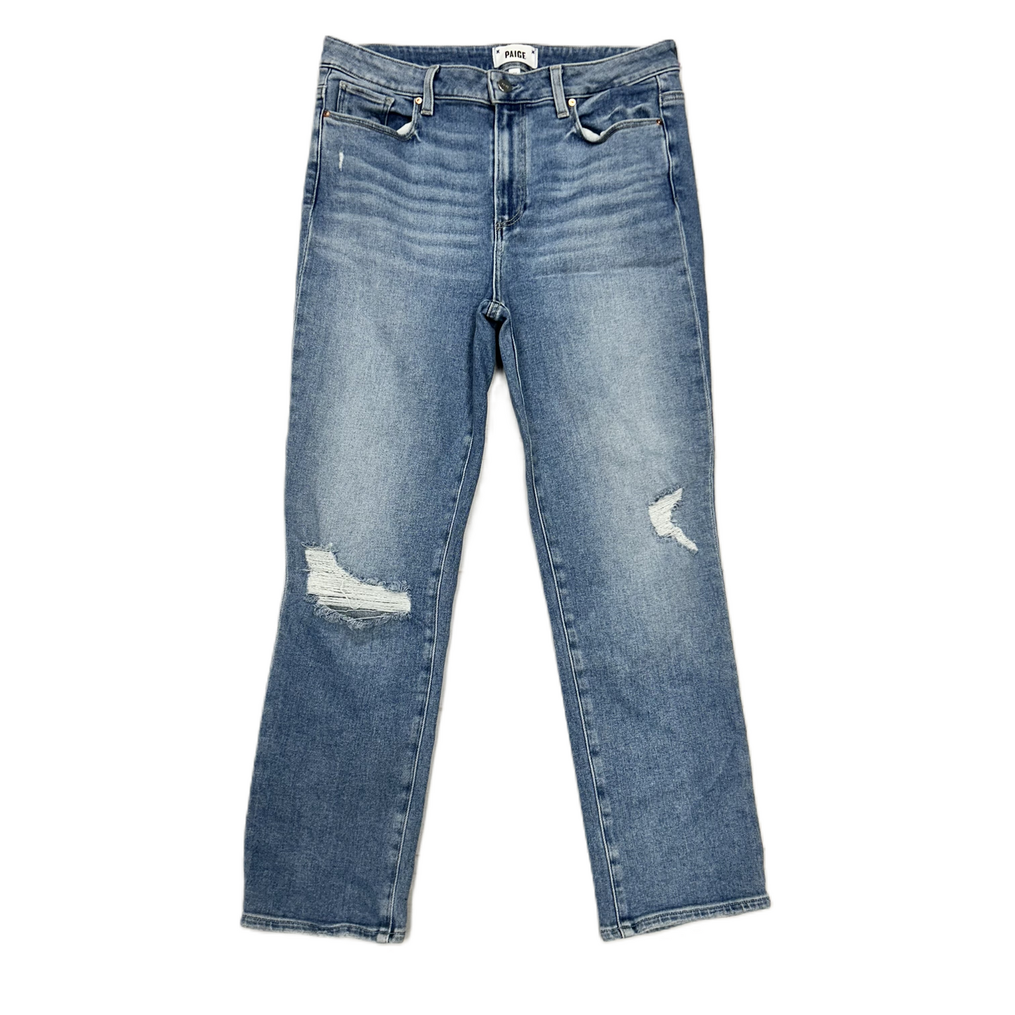 Blue Denim Jeans Straight By Paige, Size: 12