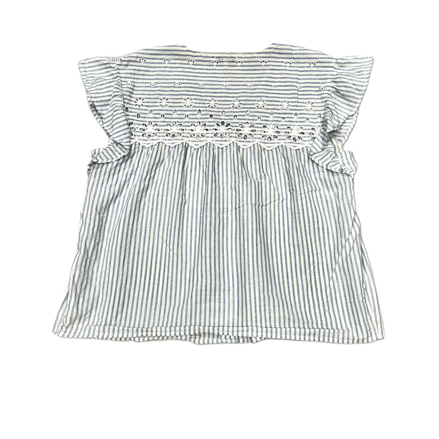 Blue & White Top Short Sleeve By Madewell, Size: L