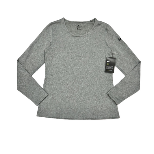 Grey Athletic Top Long Sleeve Crewneck By Nike Apparel, Size: M