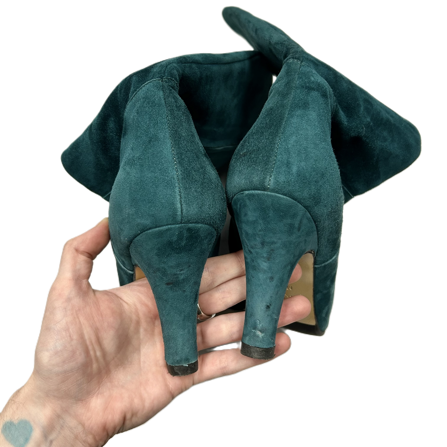 Boots Knee Heels By Lenora In Teal, Size: 5.5