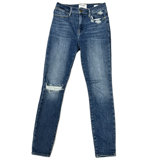 Jeans Skinny By Frame In Blue Denim, Size: 2