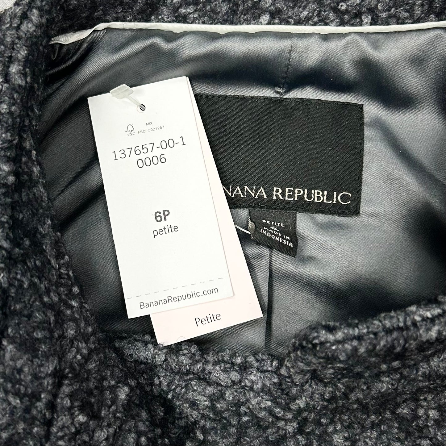 Jacket Moto By Banana Republic In Grey, Size: S