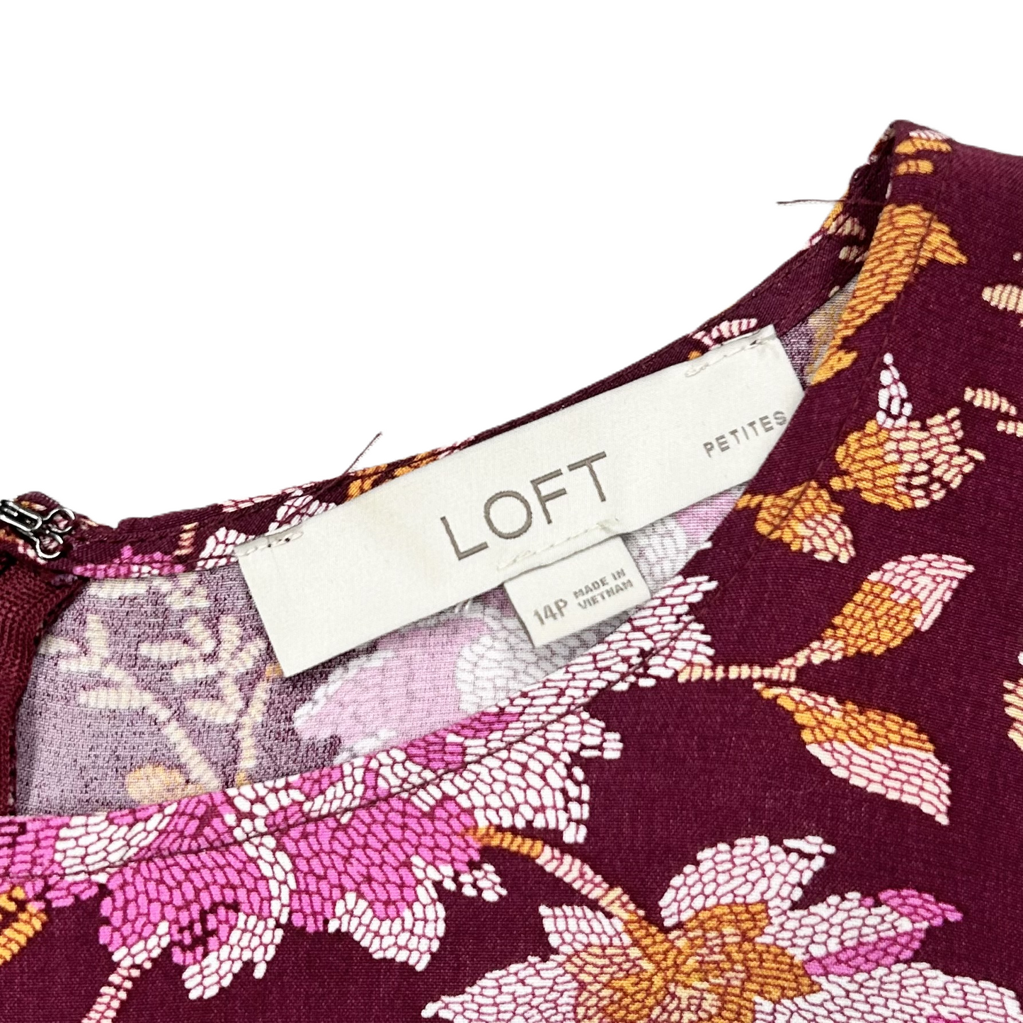 Dress Casual Midi By Loft In Orange & Purple, Size: XLp