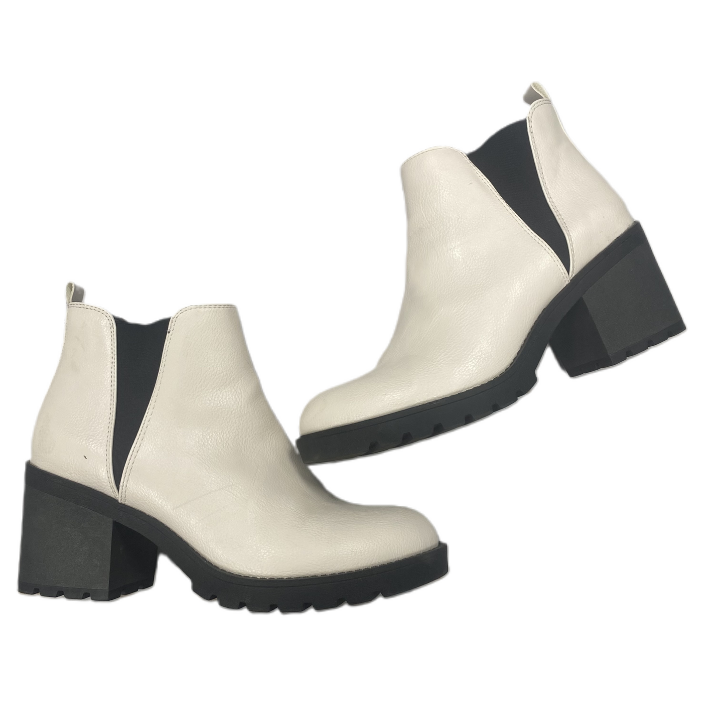 Boots Ankle Heels By Xappeal In Black & Cream, Size: 9.5